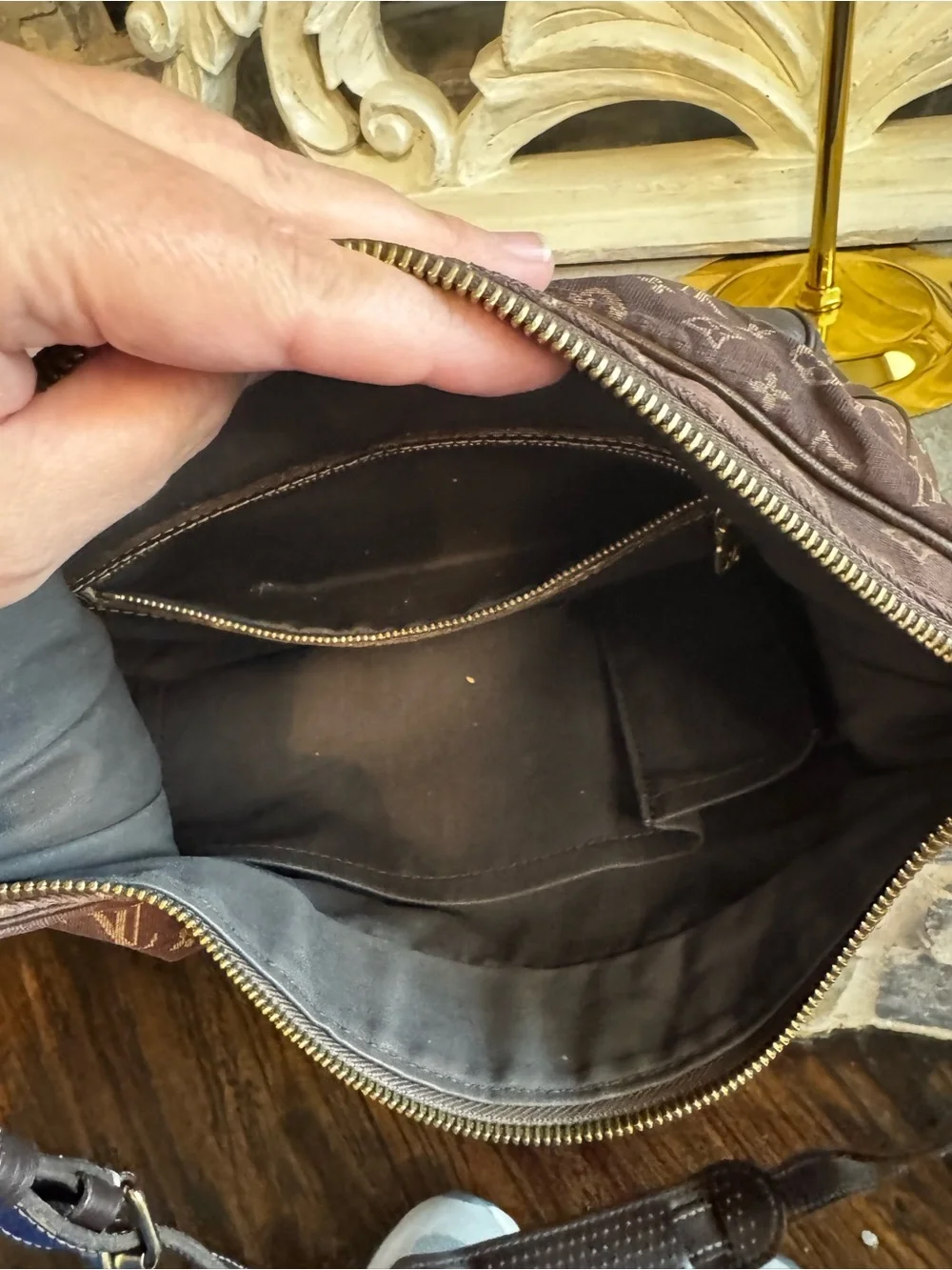 Louis Vuitton Monogram Minilin Shoulder Hobo in Dark Brown with COA